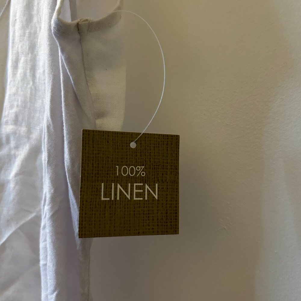 NWT By Cynthia. 100% White linen dress - Picture 8 of 8